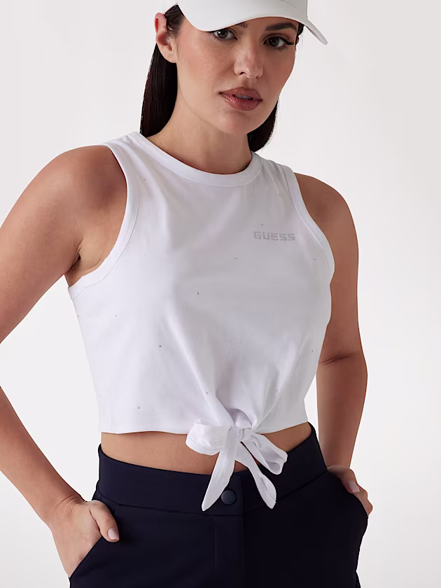 Front knot cropped T-shirt - GUESS