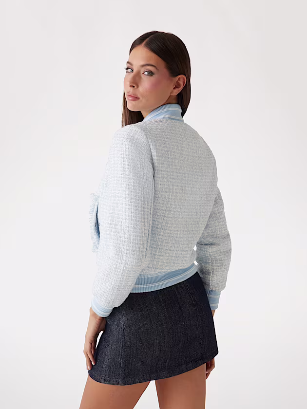 Padded tweed bomber jacket - GUESS