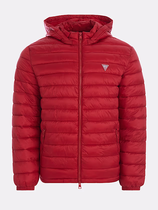 Nylon Hooded Puffer Jacket - GUESS