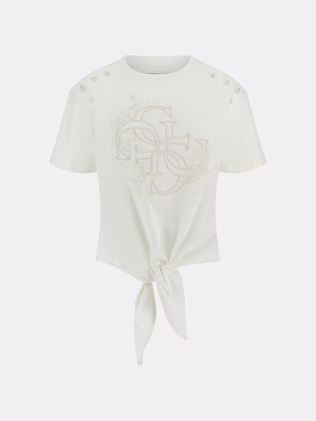 Cropped boxy logo T-shirt - GUESS