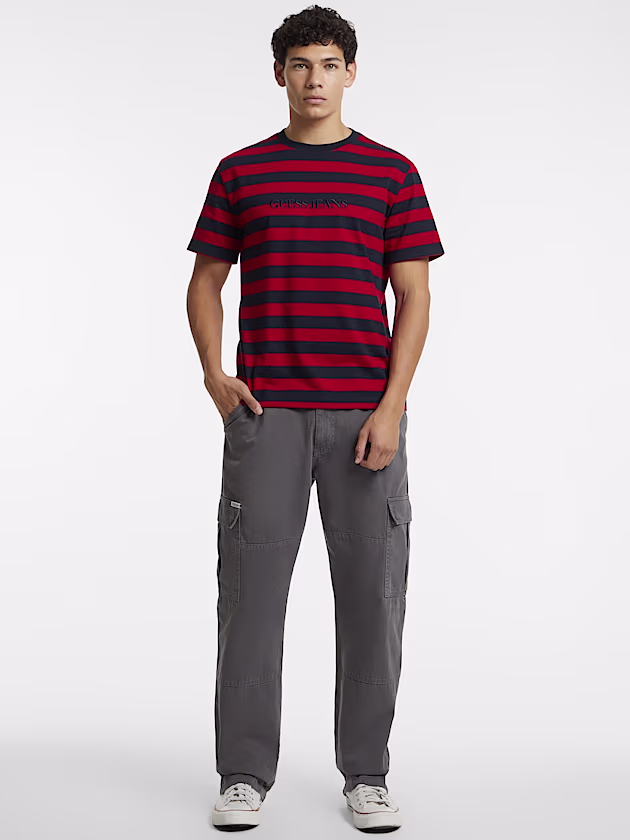 Striped Logo Tee - GUESS