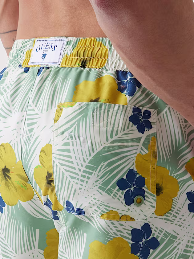 Floral-print swim trunks - GUESS