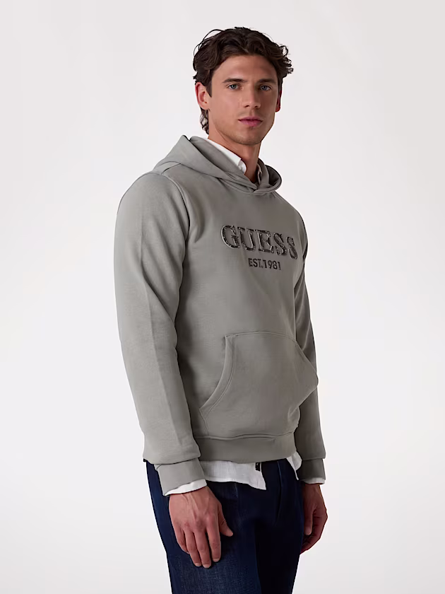 Terry logo hoodie sweatshirt - GUESS