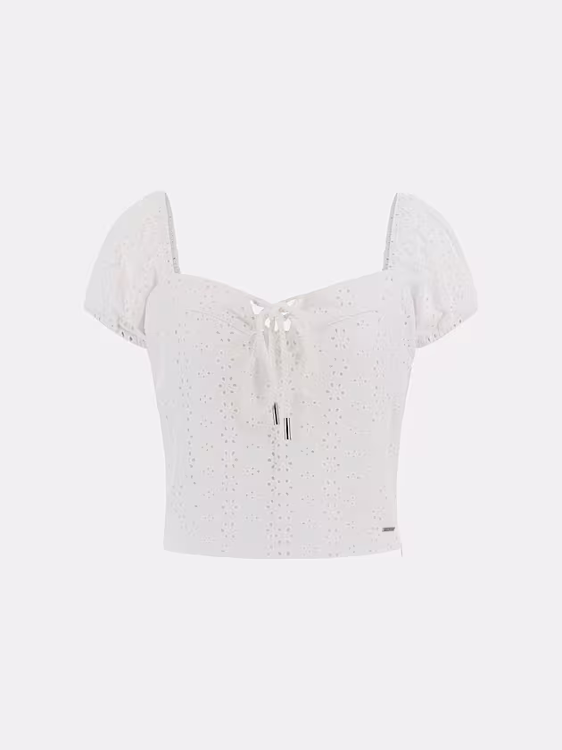 Broderie anglaise crop top - GUESS