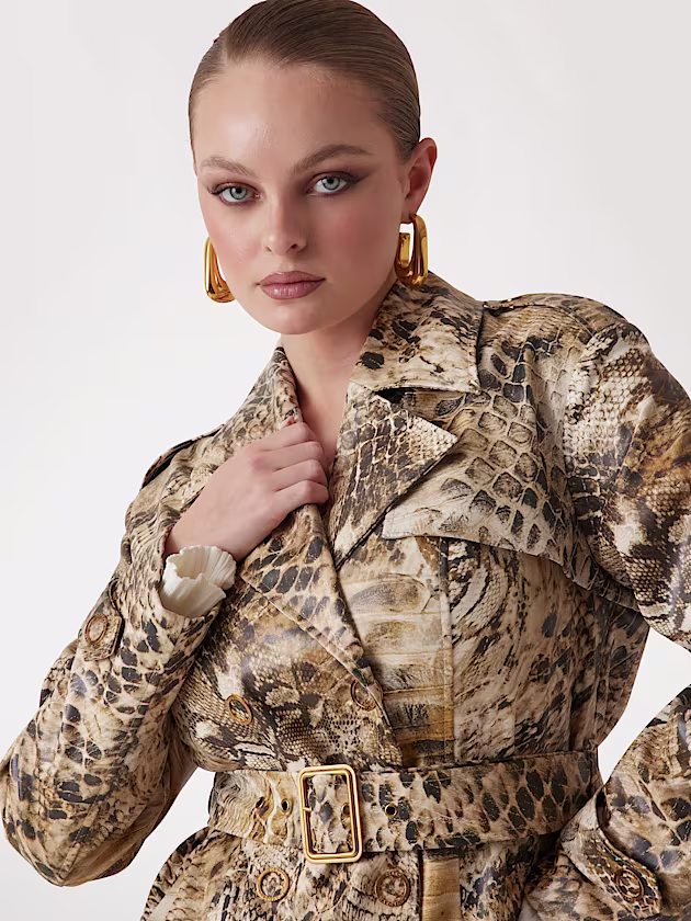 Marciano animal-print trench coat - GUESS