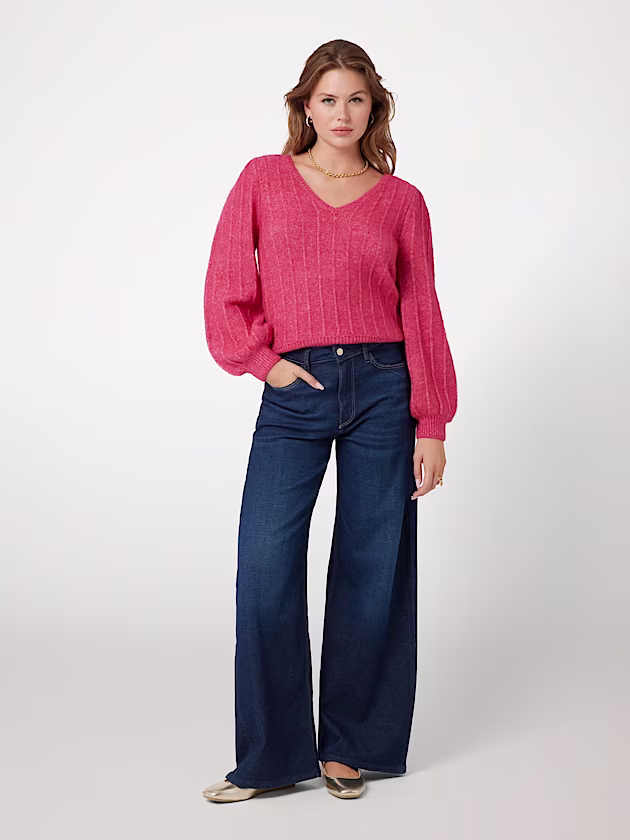 V neck wool blend sweater - GUESS