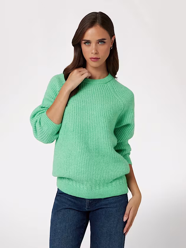 Crew neck wool blend sweater - GUESS