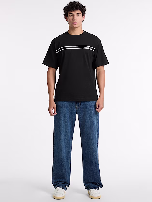 Crewneck Striped Tee - GUESS