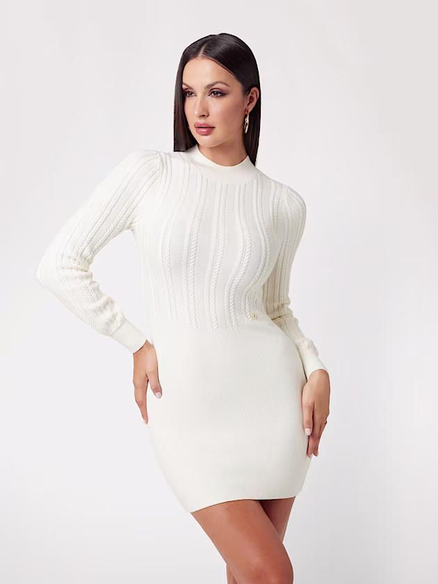 Cable knit sweater mini dress - GUESS