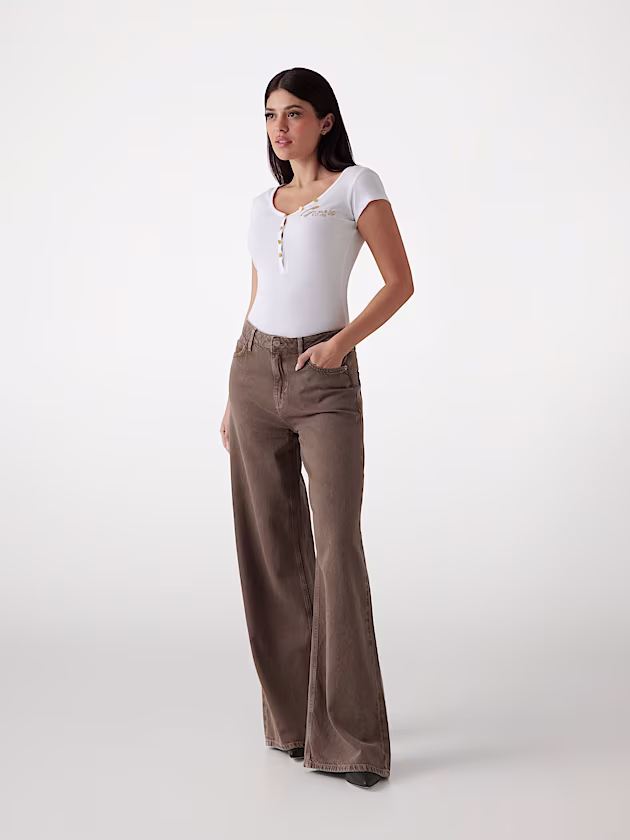 Rib knit logo top - GUESS