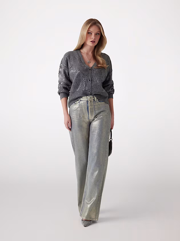 Sequins wool blend cardigan - GUESS