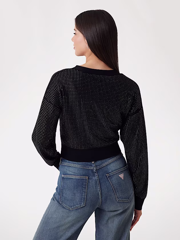 Cropped sweater cardigan - GUESS