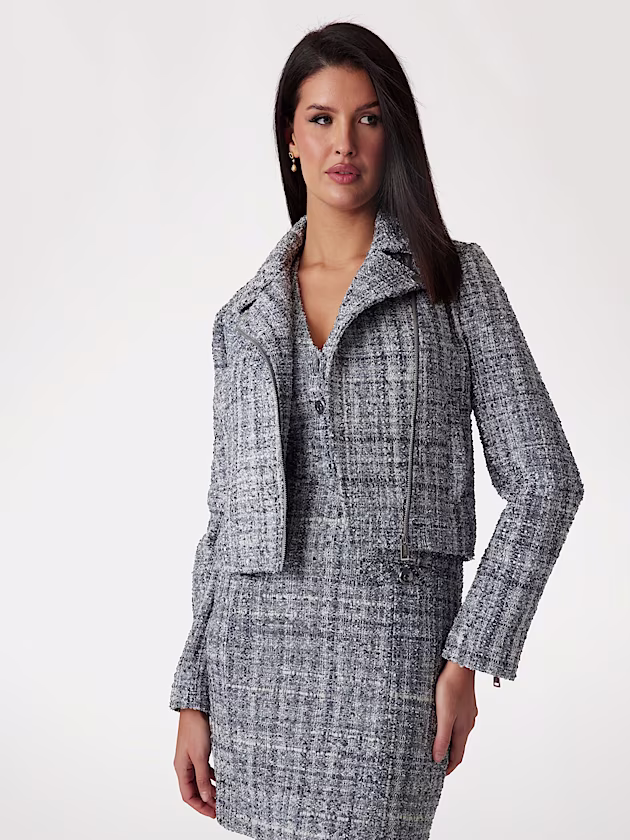 Tweed biker jacket - GUESS