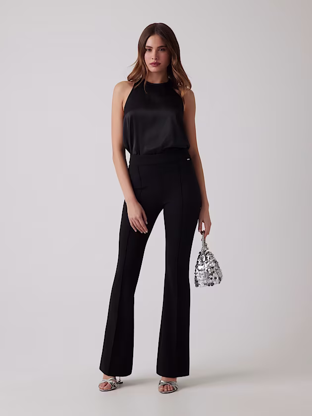 Sleeveless A-line satin top - GUESS