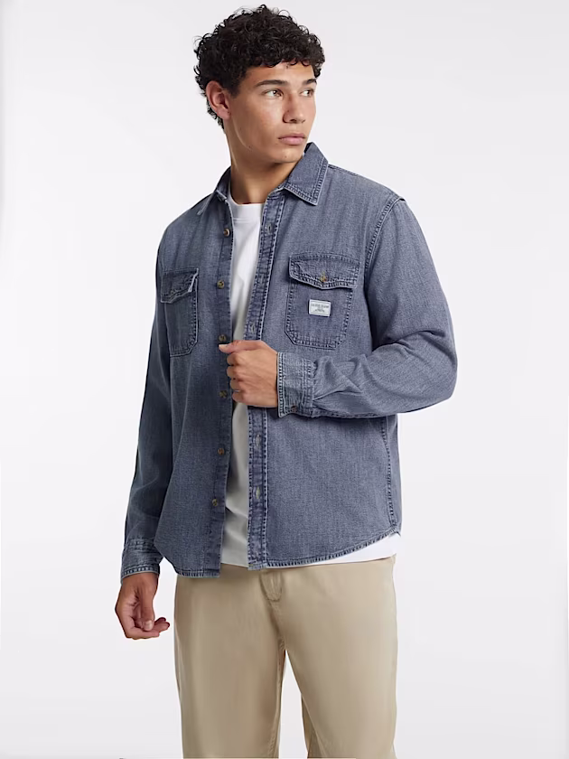 Regular Long-Sleeve Denim Shirt - GUESS