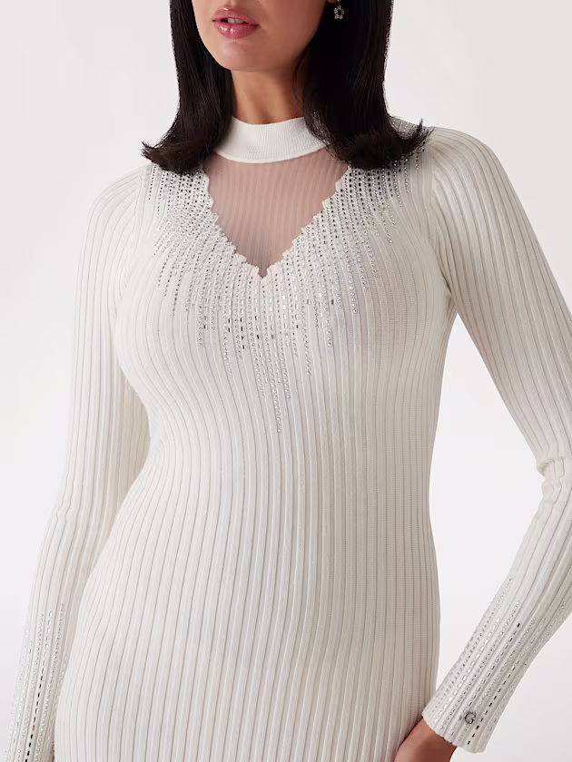 Ribbed bodycon mini sweater dress - GUESS