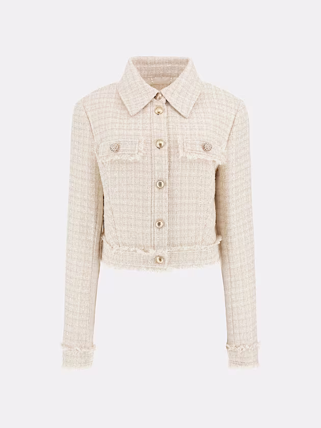 Cropped tweed jacket - GUESS