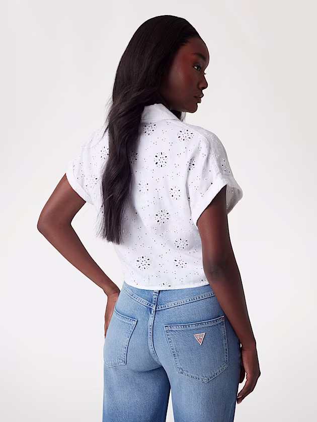 Broderie anglaise cropped shirt - GUESS
