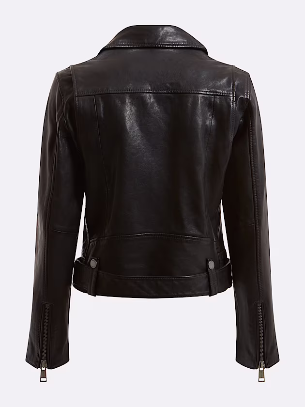 Real leather biker jacket - GUESS