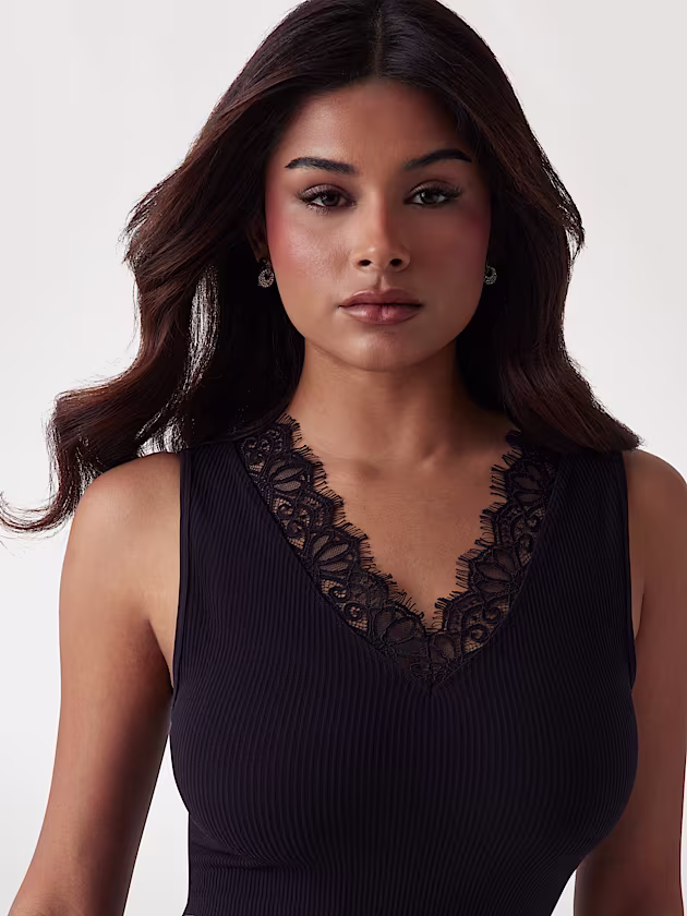 Lacy seamless cropped sweater - GUESS