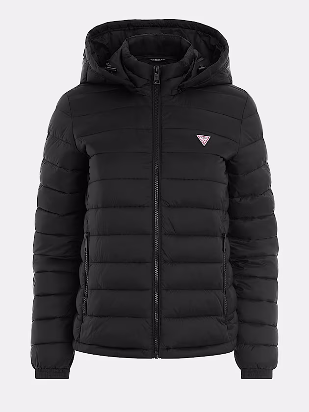 Nylon Hooded Puffer Jacket - GUESS