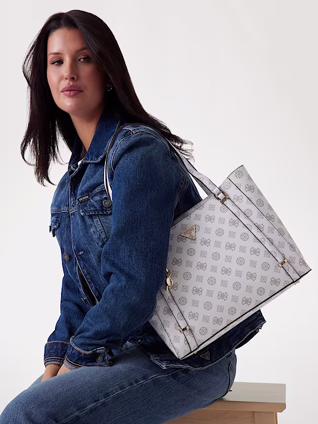 Eco Erica 4G Peony Logo Tote - GUESS