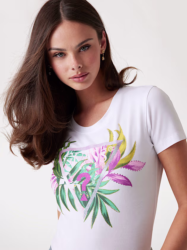 Slim-fit triangle logo T-shirt - GUESS