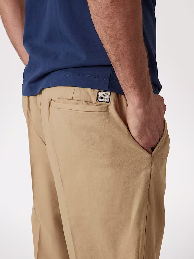 Stretch linen blend chinos - GUESS