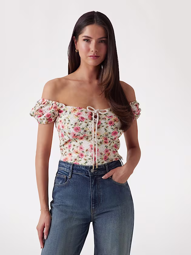 Broderie anglaise crop top - GUESS