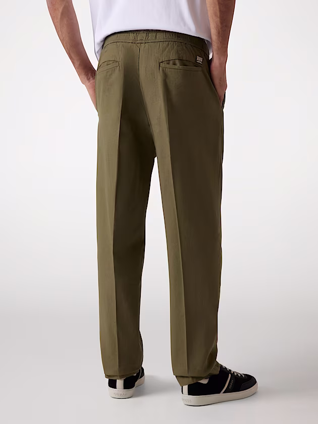Stretch linen blend chinos - GUESS