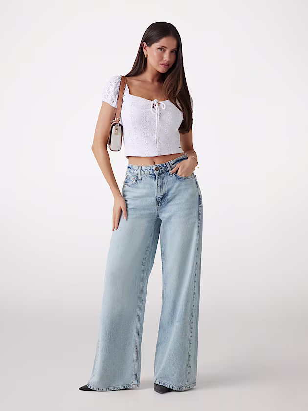 Broderie anglaise crop top - GUESS