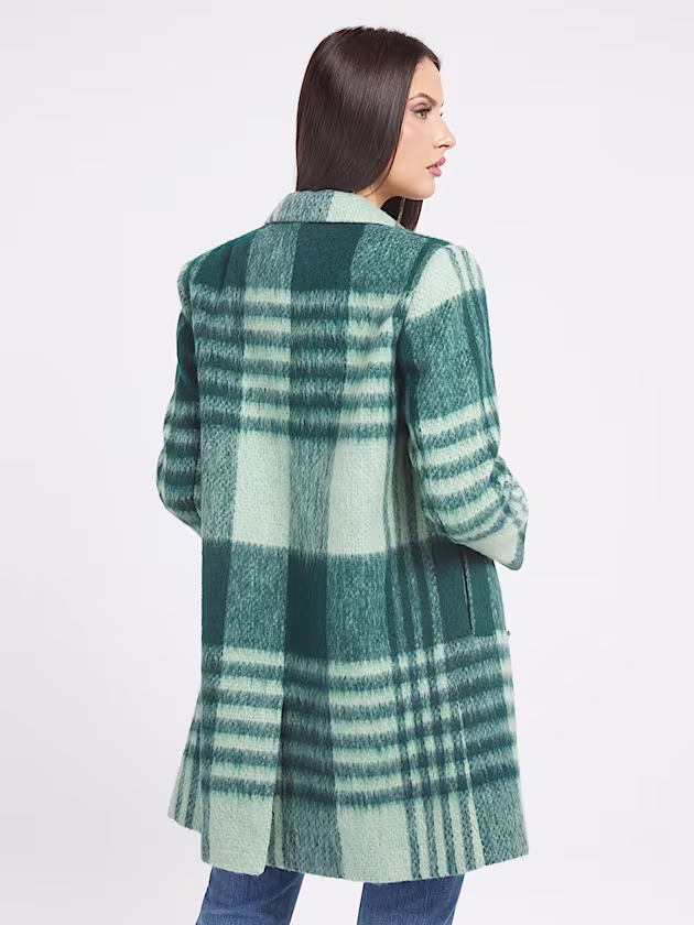 Wool blend check coat - GUESS