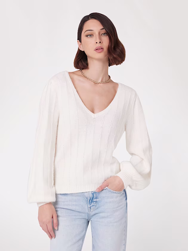 V neck wool blend sweater - GUESS