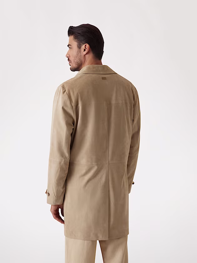 Marciano faux-suede trench coat - GUESS