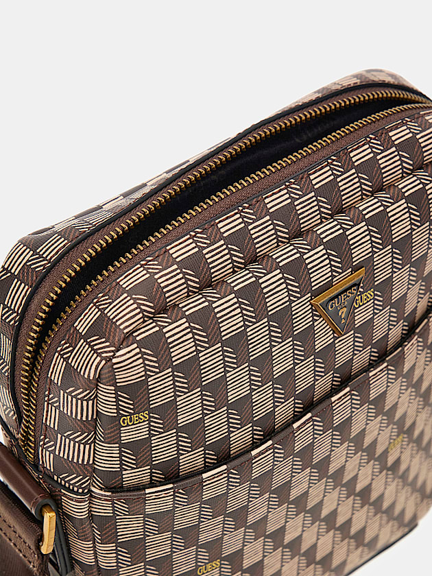 Torino geometric-print crossbody bag - GUESS