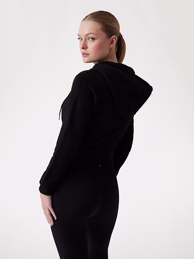 Logo rhinestones hoodie sweatshirt - GUESS