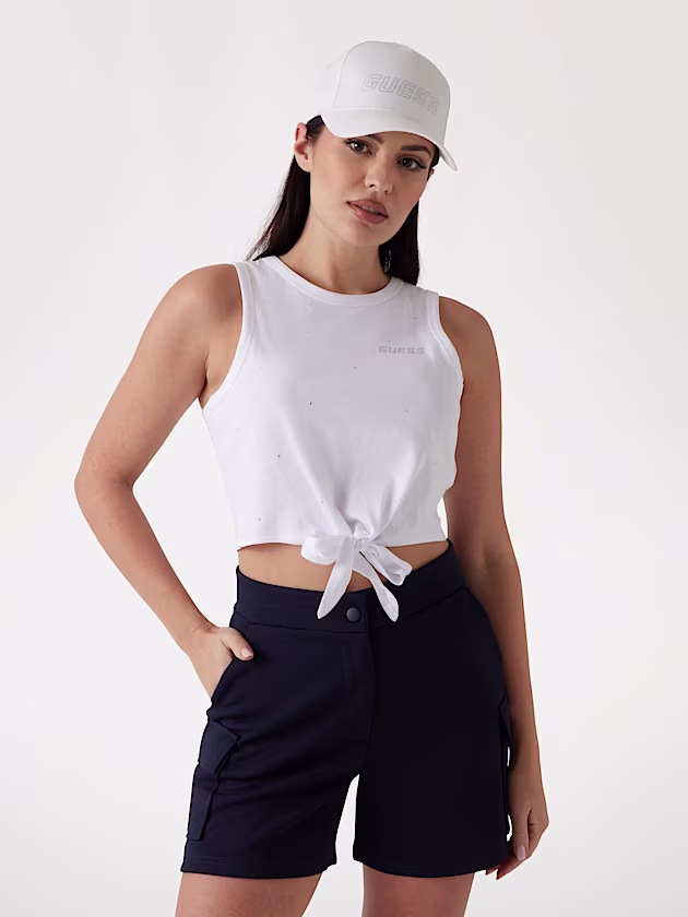 Front knot cropped T-shirt - GUESS