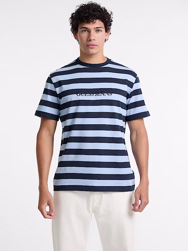 Striped Logo Tee - GUESS