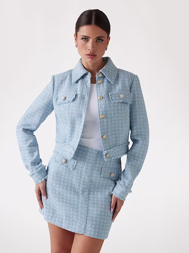Cropped tweed jacket - GUESS