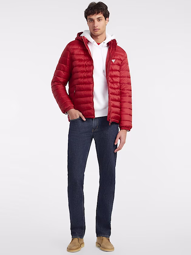 Nylon Hooded Puffer Jacket - GUESS