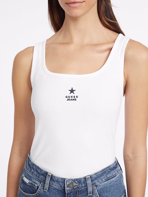 Slim Embroidered Star Tank - GUESS