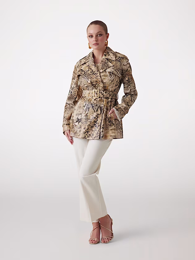 Marciano animal-print trench coat - GUESS