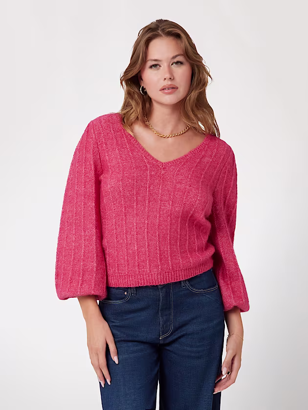 V neck wool blend sweater - GUESS