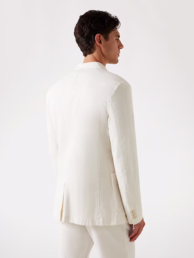 Linen-blend single-breasted blazer - GUESS