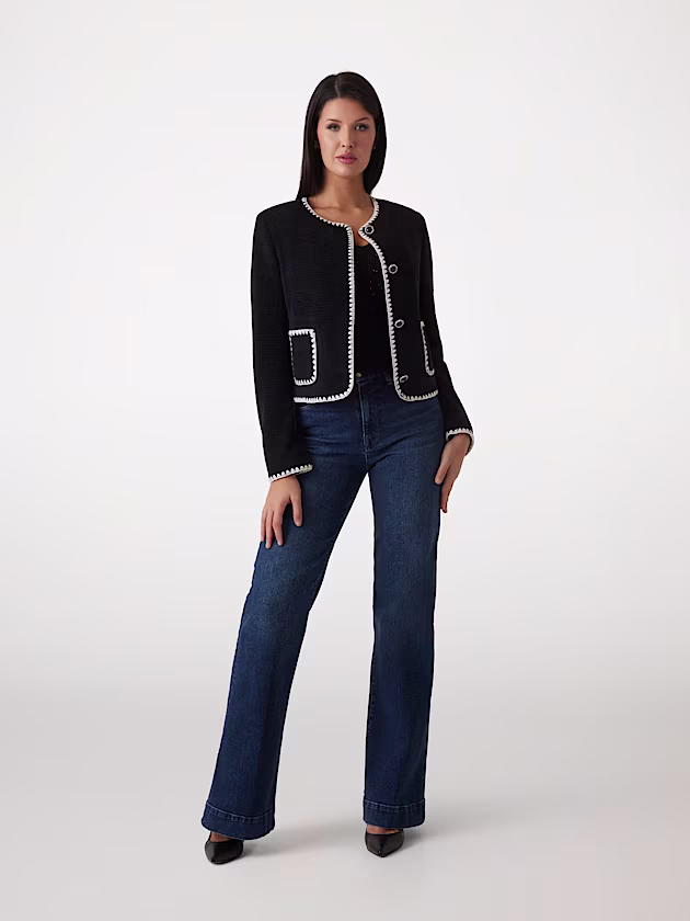 Twill jacket with contrast stitching - GUESS