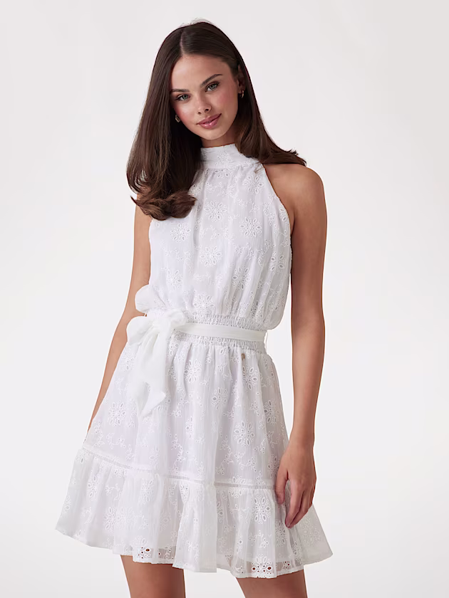 Fit-and-flare chiffon mini dress - GUESS