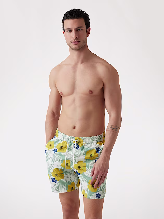 Floral-print swim trunks - GUESS