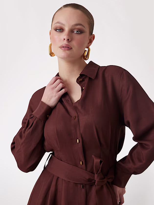 Marciano linen-blend shirt dress - GUESS