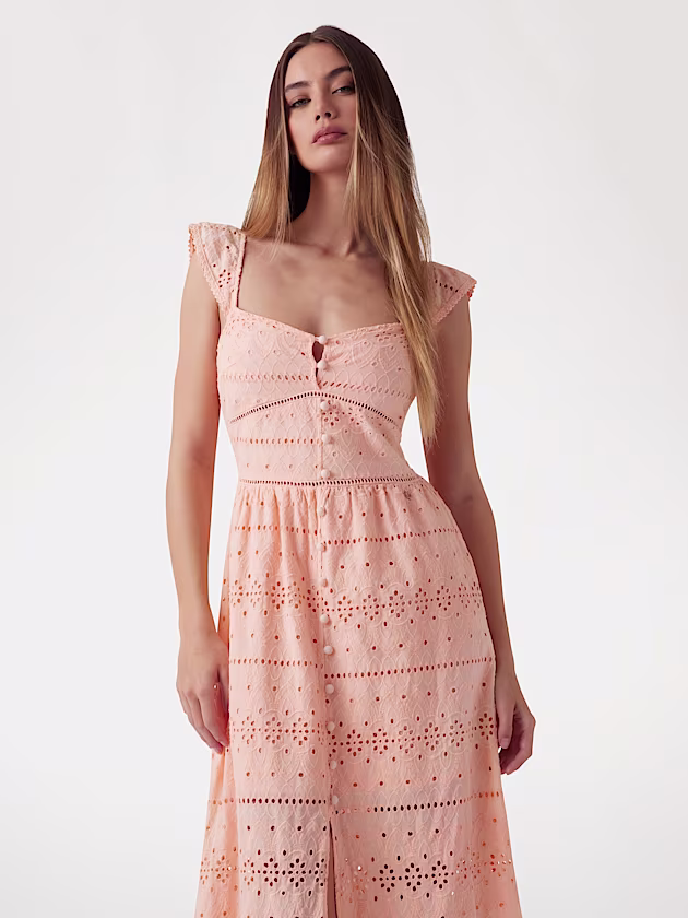 Long broderie anglaise dress - GUESS