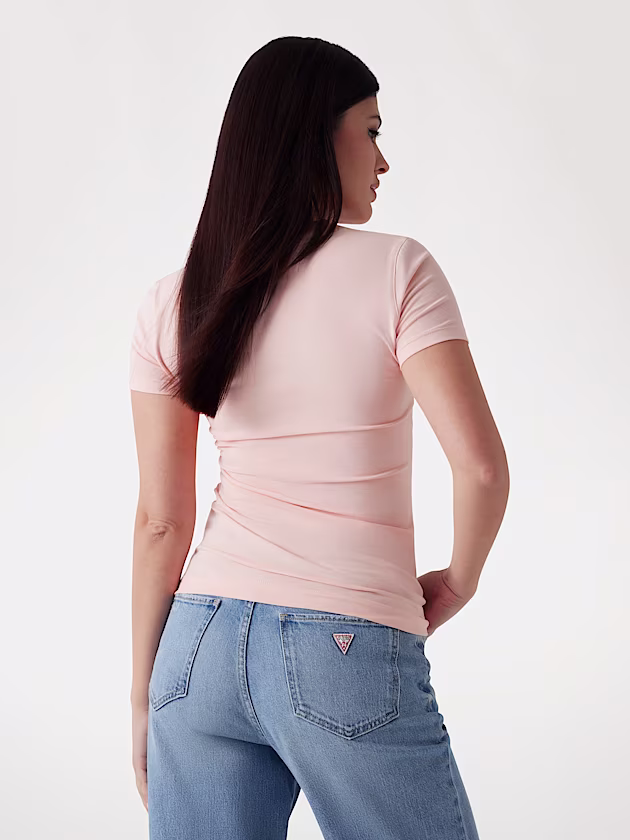 Floral triangle logo T-shirt - GUESS